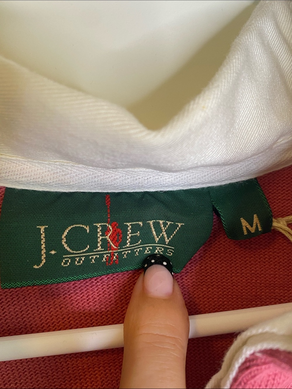 Vintage J. Crew Cropped Two-Tone Polo Top in Pink and Cream - Picture 2 of 5